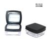 Matte Black Loose Powder Box with Mirror – 6g, Square Flip Cover, Transparent Cosmetic Container