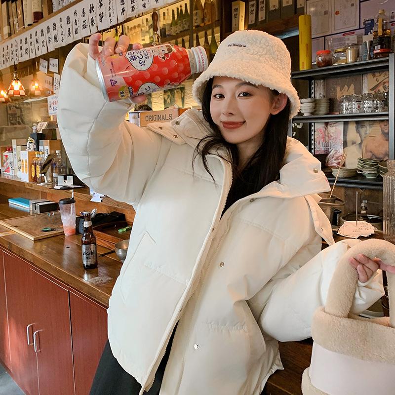 Loose Bread Clothes Casual Short Down Cotton Clothes Female Couples Thickened Niche Design Thickened Cotton Clothes Jacket
