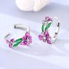 New 925 Silver Earrings Butterfly Sunflower Luminous Firefly Iris Hoop Earring For Women Making Jewelry Gift