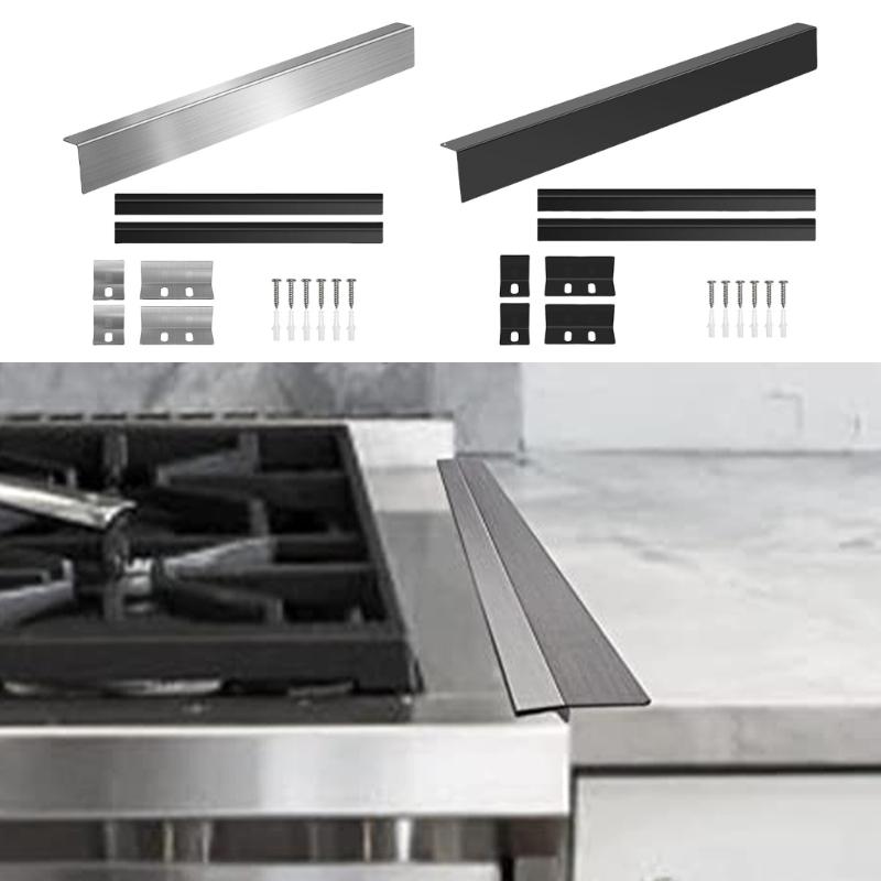 Wypełniacz do szczelin kuchennych 30 cali Stal nierdzewna Czarny/Srebrny Trwałość do kuchenki i backsplash Listwa na płytę grzewczą Pokrywa szczelin kuchennych