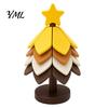 Anti Scald Silicone Mat Christmas Tree Shaped Trivet Set, Collapsible Heat Resistant Hot Pad Holiday Party Kitchen Decor with Storage Stand,
