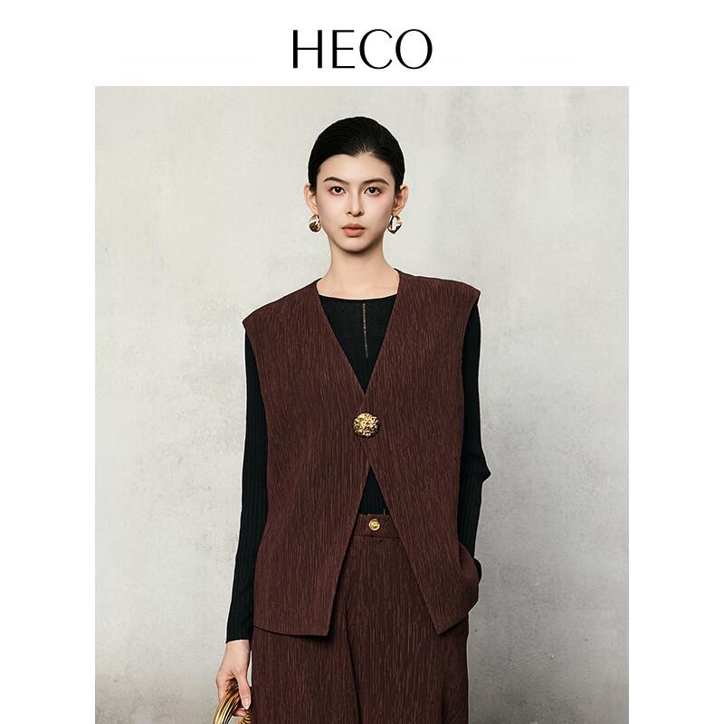 HECO Women's Retro Old Money Style Pleated Vest
