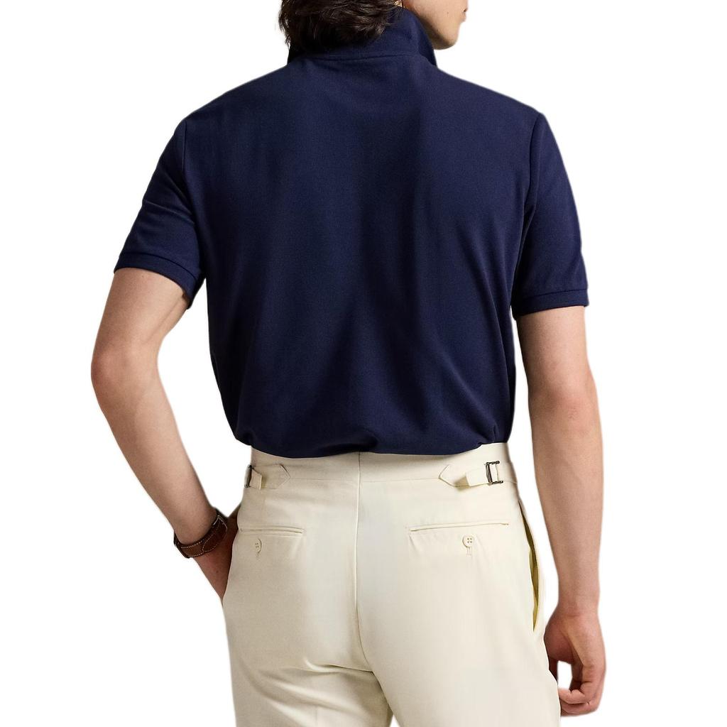 Polo Ralph Lauren Custom Slim Fit Brand Logo Embroidered Short Sleeve Polo Shirt Men Polo Shirts Navy 710941439-003