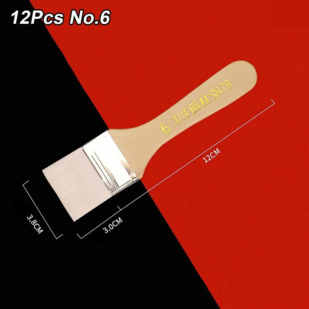 12Pcs/Set White Art Paint Brush Set Barbecue Brush  for Acrylic Oil Paint Varnishes Watercolor