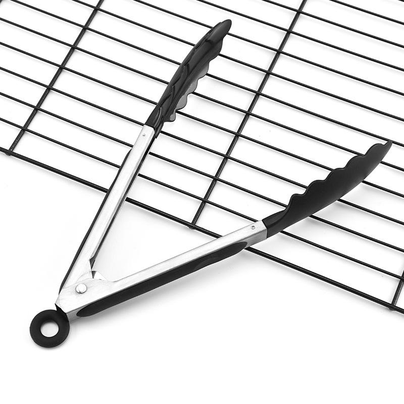 1PC BBQ Grilling Tong Salad Cake Dessert Serving Food Tongs Stainless Steel Barbecue Clips Clamp Baking Food Kitchen Tool