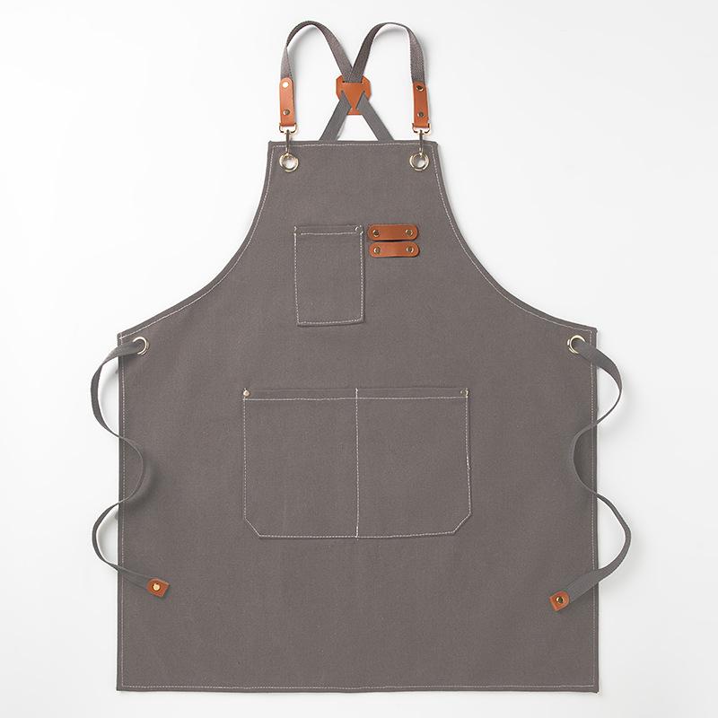 

Thickened Waterproof Custom Logo Canvas Kitchen Apron, Oil and Dirt-Resistant