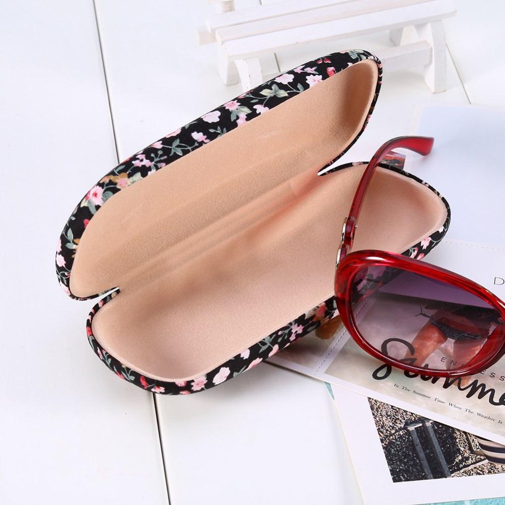 Floral Hard Shell Glasses Case Floral Printed Portable Eyeglasses Case Cloth Retro Eyewear Protector Daily Use