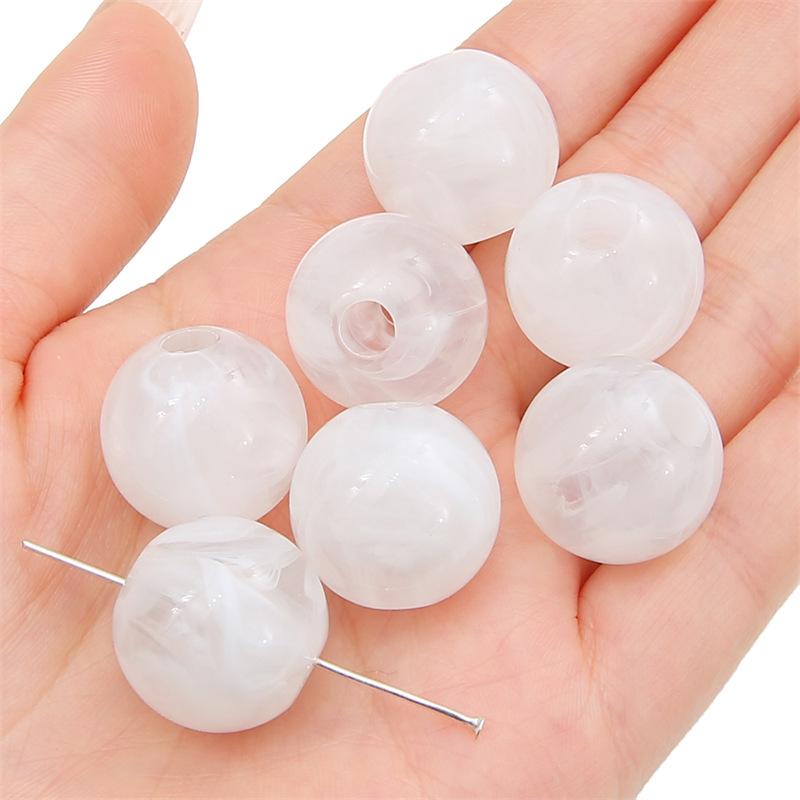 Handmade Bracelet Beads Acrylic Two-color Large Hole Shaped Loose Beads Beads Handmade Diy Bracelet Necklace Pendant Clothing Vintage Accessories