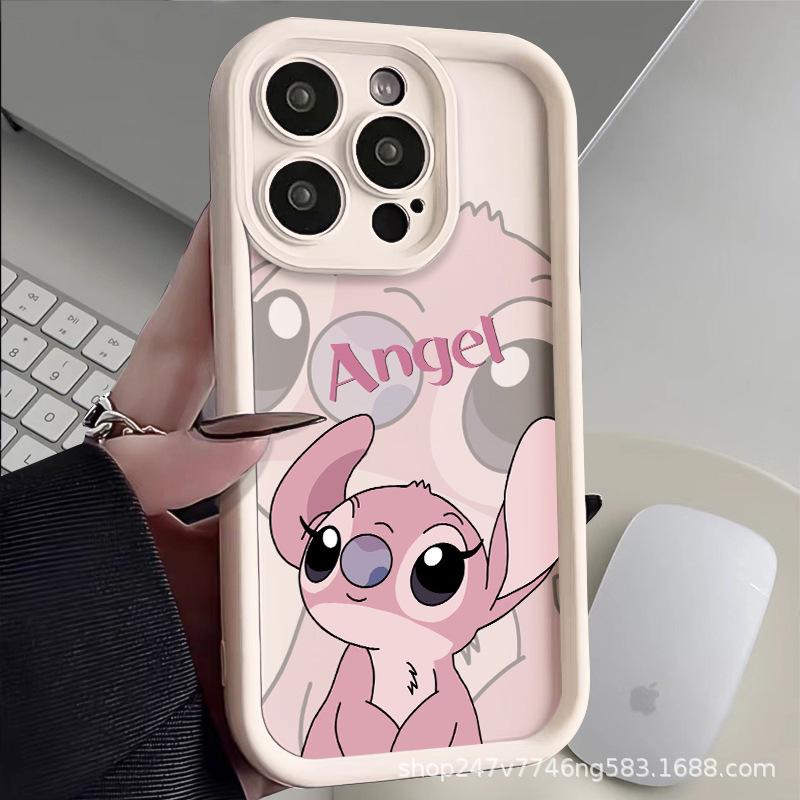 

Мультяшный чехол для телефона Stitch & Angel для пары на iPhone 15 Pro Max, 13/14, XR, 12 iPhone 15 Pro Max