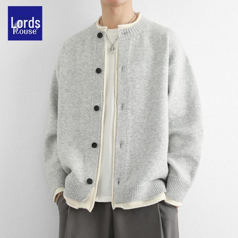 Cardigan lavorato a maglia con zip oversize stile americano da uomo Loz