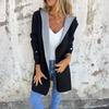Fashionable Solid Color Long Sleeved Pocket Casual Sweater Cardigan Hooded Jacket