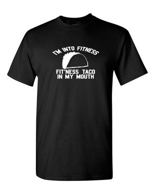 Fitness Taco Funny T Shirt Humorous Gym Mexican Food Tee for Guys Unisex T-Shirt