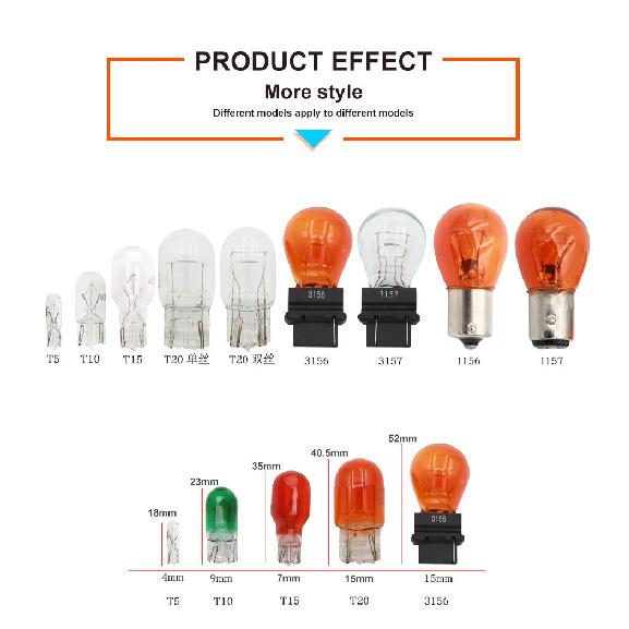 10pcs W2W T5 Led Car Gauge Light Halogen Lamp 12v 1.2w Auto Interior Instrument Lights Side Marker Light Glass Dashboard Bulb Dome Lights 6