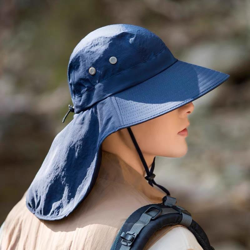 Sonnenschutzhut Herren Damen Fischerhut Sommer Großer Schirm Nackenschutzhut Outdoor Wanderhut Radfahren Eimerhut