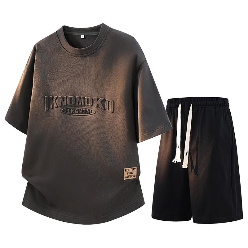 Summer Short-sleeved Men's Sports Suit Plus Size Men's Two-piece Set