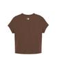 Emelbi Women'S Slim Crop Fit Cap Sleeve Short Sleeve T-Shirt Bos (Neon Brown)