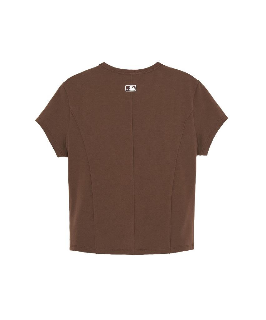 Emelbi Women'S Slim Crop Fit Cap Sleeve Short Sleeve T-Shirt Bos (Neon Brown)