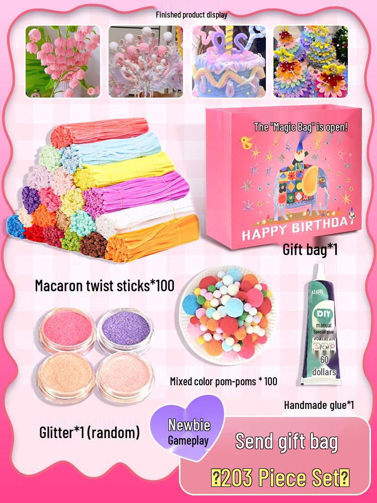 Handmade Hair Twist Stick & Dense Clip Set for DIY Floral Bouquets