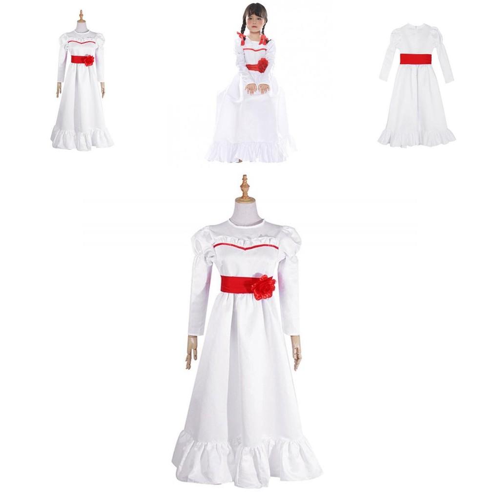 Bezaubernde Annabelle Creation Halloween Horrorpuppe Weißes Kleid Für Mädchen Und Erwachsene