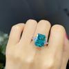 S925 Sterling Silver Women's Emerald Square Ring: High-End Niche Design for Index Finger Jewelry
