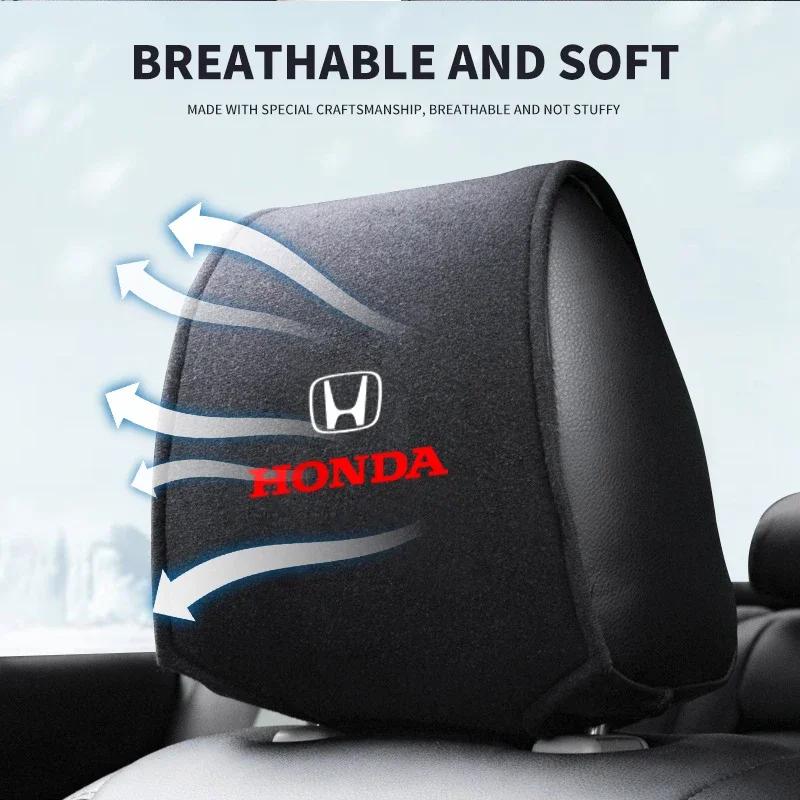 QWNQ5 Car Headrest Cover Seat Head Pillow Neck Headrest Cover Car Stying for Honda TYPER Civic XR-V HR-V Accord Odyssey Accessories