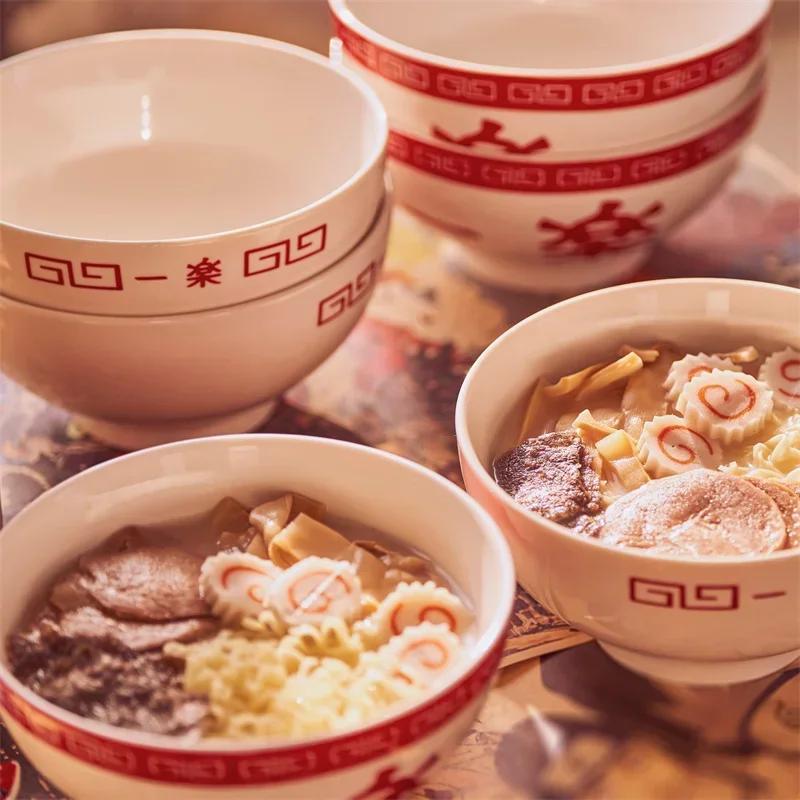 Japanese anime Lamian Noodles bowl Ceramic instant noodle bowl Lamian Noodles Tableware Special for nostalgic Lamian Noodles