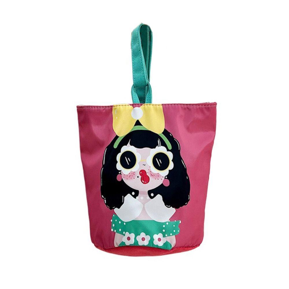 Cat Cartoon Canvas Bucket Bag Cartoon Girl Canvas Cat Shoulder Bag  Female/Children