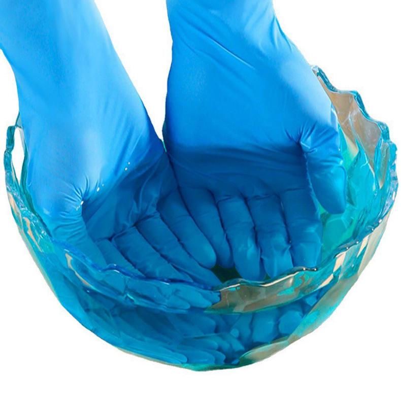 Nitrile Disposable Gloves - Food Safe, Acid & Alkali Resistant, Wear-Resistant for Household and Dishwashing Tasks.