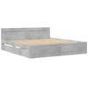 vidaXL Bettgestell mit Kopfteil Betongrau 200x200 cm Holzwerkstoff