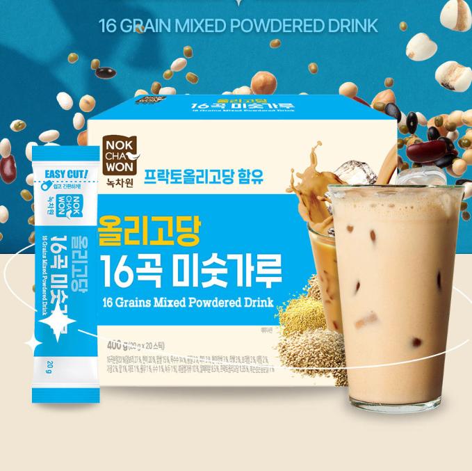 Nokchawon 16-Grain Misutgokmul Tea with Oligosaccharide 20 Sticks — Nutritious & Sweet Grain Blend
