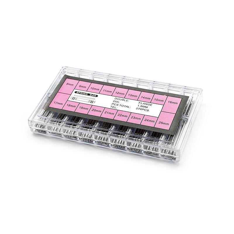 270pcs/set Strainless Steel Spring Bars Dia 1.5mm/1.8mm Length8mm - 25mm/6mm - 23mm Watchband Strap Belt Watch Repair Tools Pin