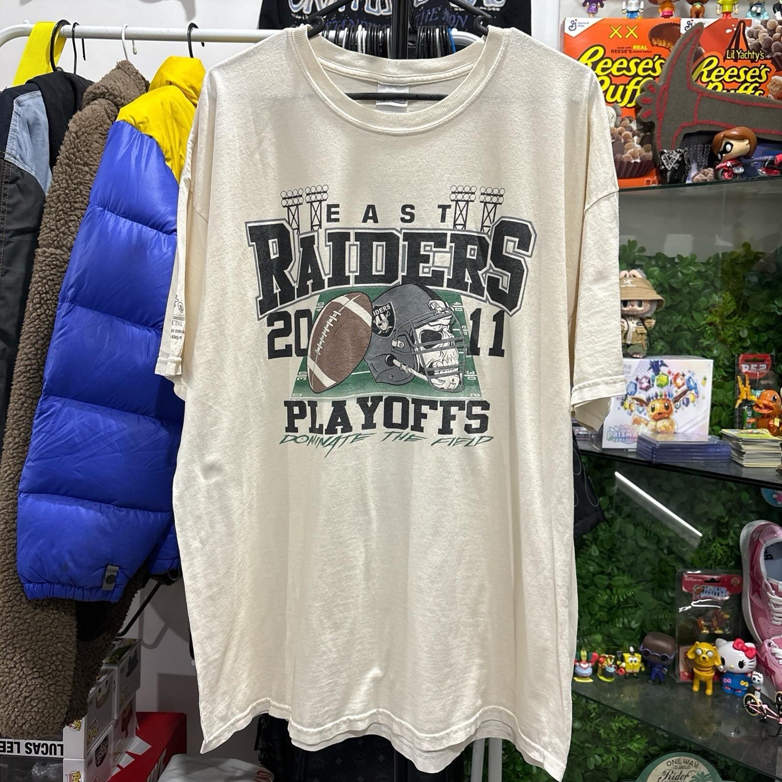 2011 Oakland Raiders плей-офф НФЛ футболка Размер XL Унисекс футболка XXXL