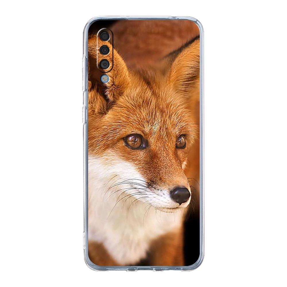 Cute Red Fox Gift Phone Case For Samsung Galaxy A52 A50 A70 A30 A40 A20E A10 A10S A20S A02S A04s A12 A22 A32 A72 5G Clear Cover