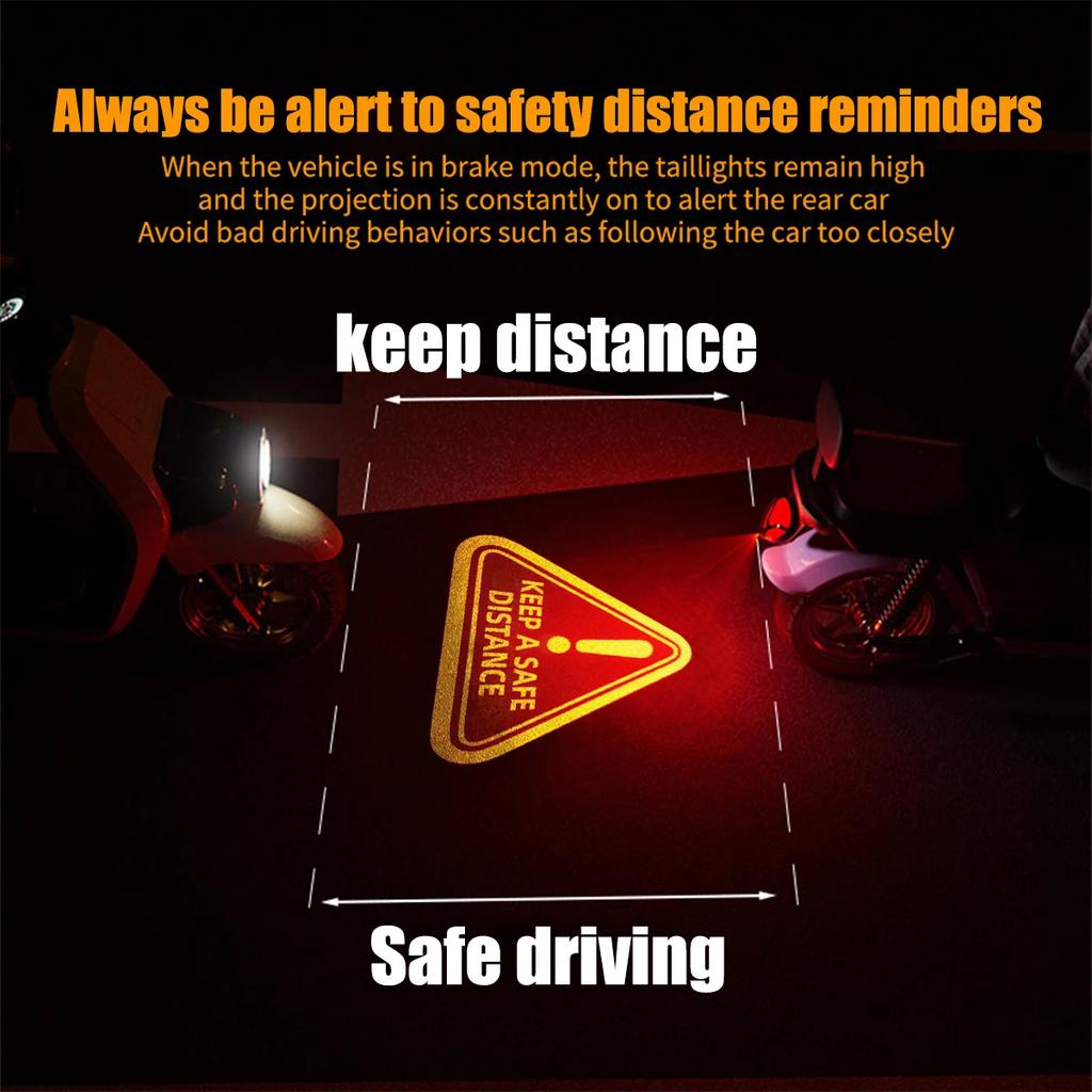 Motorcycle LED Turn Signal Lamp Brake Lights Safety Warning Flash Tail Light 22SMD Projection Light Anti Rear End Collision 12V