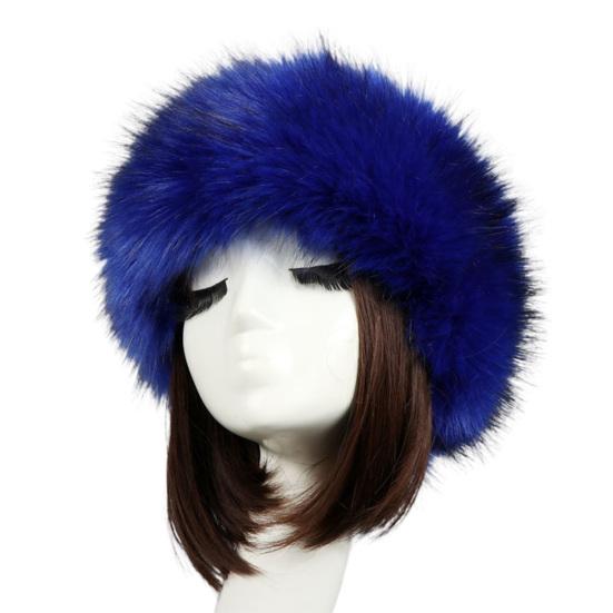 Women Hat Solid Color Faux Fur Headwear Brimless Empty Top Hat for Skiing