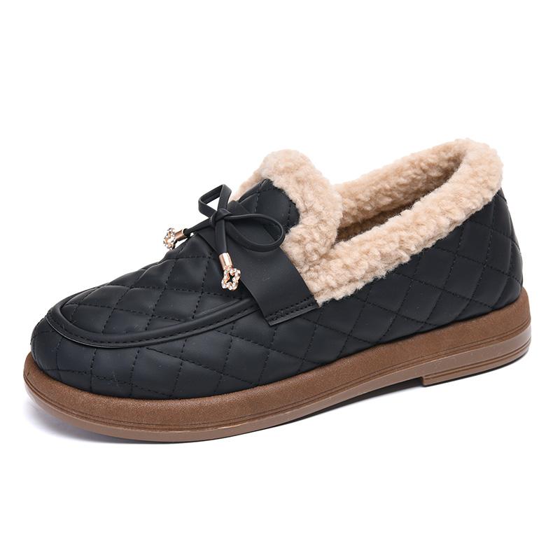 Winter Women's New Waterproof Leather Casual Plush Thickened Warm Short Boots for Mothers, Comfortable and Cold-Resistant Granny Shoes