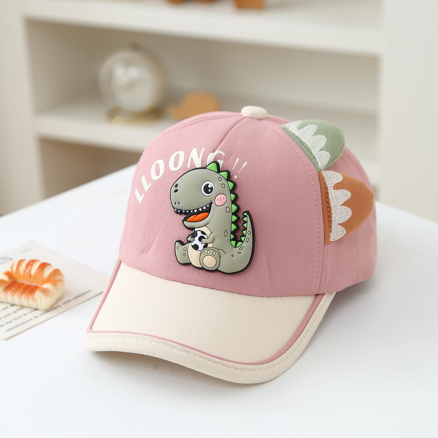 2026 Kids Cartoon Dinosaur Baseball Cap - Cute Spring/Summer Sun Hat One Size розовый