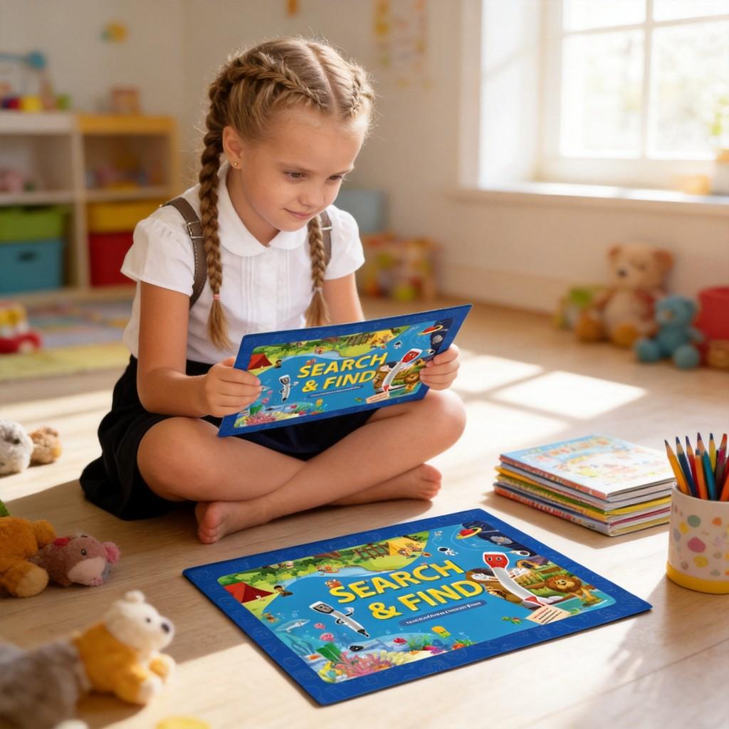 Search And Find Preschool Learning Activity Mat With Reusable Flashcards For Early Education