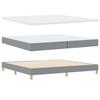 Boxspring Bed with Headboard Light Grey 200 X 200 Cm Fabric