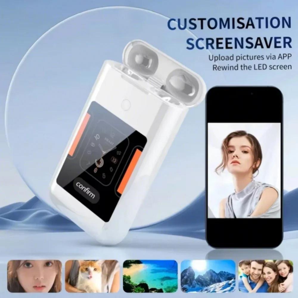 Multiple Function In Ear Bluetooth Wireless Earphone Charging Case With 2.8" Touch Screen Power Bank Headphone Music Game Earphones for Android iOS