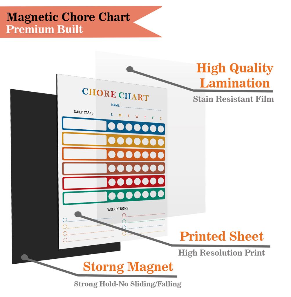 Inkdotpot Magnetic  Whiteboard Chore Chart Chore  Chart For  Refrigerator  - Dry Erase Behavior Chart For Kids