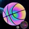 1pc 7 Size Colorful Basketball Creative Holographic Reflective PU Leather Night Glowing Basketball Luminous Ball