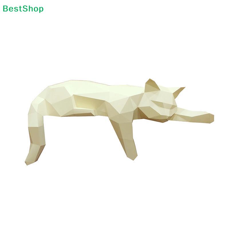 Geometric Black Cat Sculpture | Modern Minimalist Animal Decor for Home, Living Room & Shelf Display