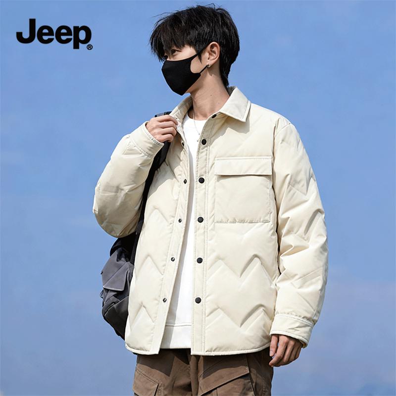 JEEP Men s Lightweight Shirt-Style Goose Down Jacket 3XL