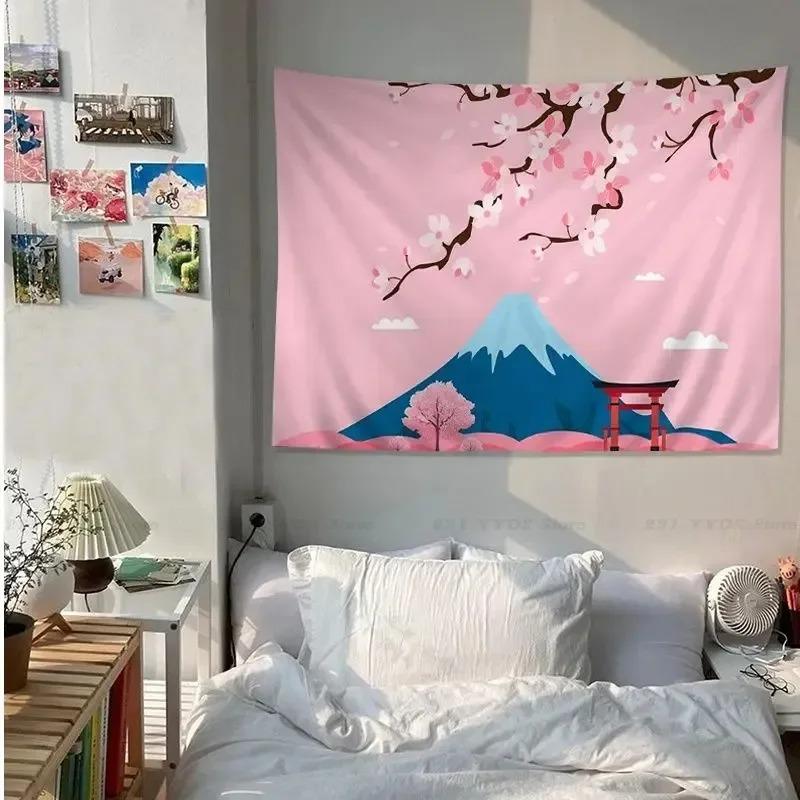 Anime Flowers Cherry Blossom Wall Decor Tapestry Home Living Room Tapestry