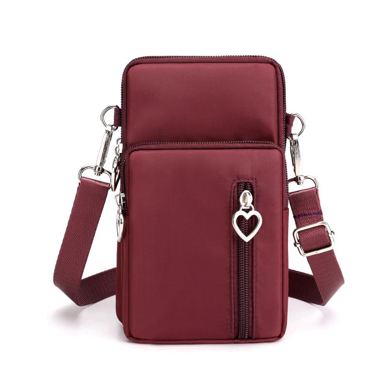 Waterproof Mobile Phone Bag Women's Mini Crossbody Bag Daily Multi-layer Zipper Purse Casual Outdoor Travel Nylon Bag