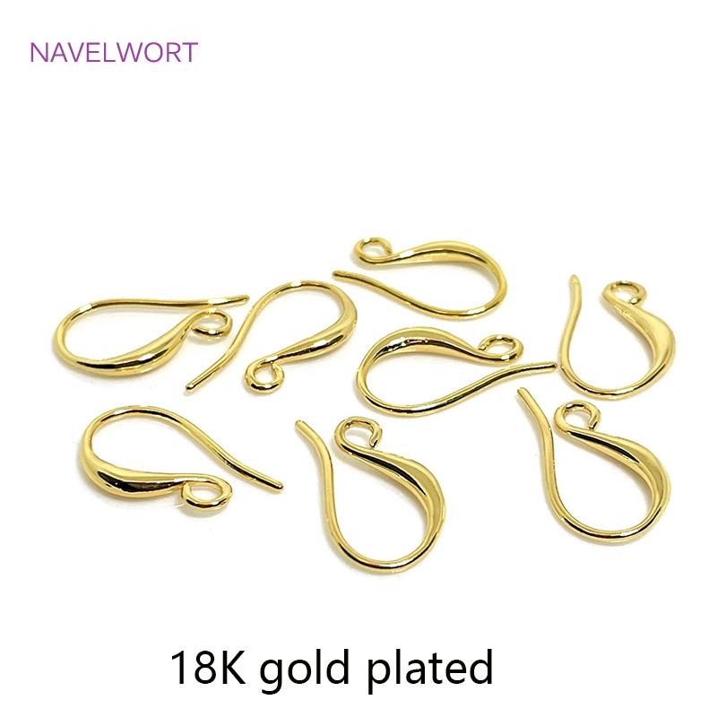 Zubehör für die Ohrringherstellung 14K Goldplattierte Ohrhaken Messing Metall Ohrdraht DIY Mode Schmuckherstellung Zubehör Großhandel