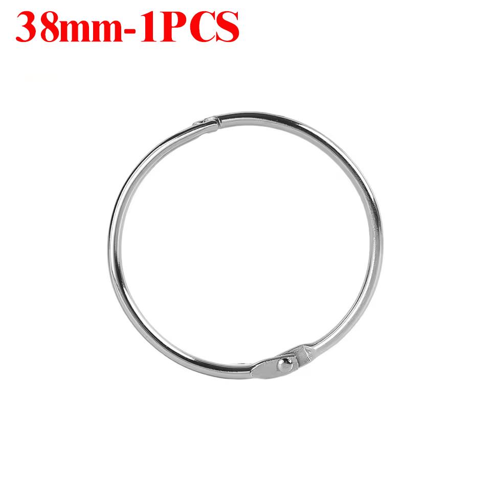38/50mm Metal Loose Leaf Binder 38mm 50mm Book Binder Hinged Rings Keychain Album Scrapbook Craft Open Rings Office Binder Hoops