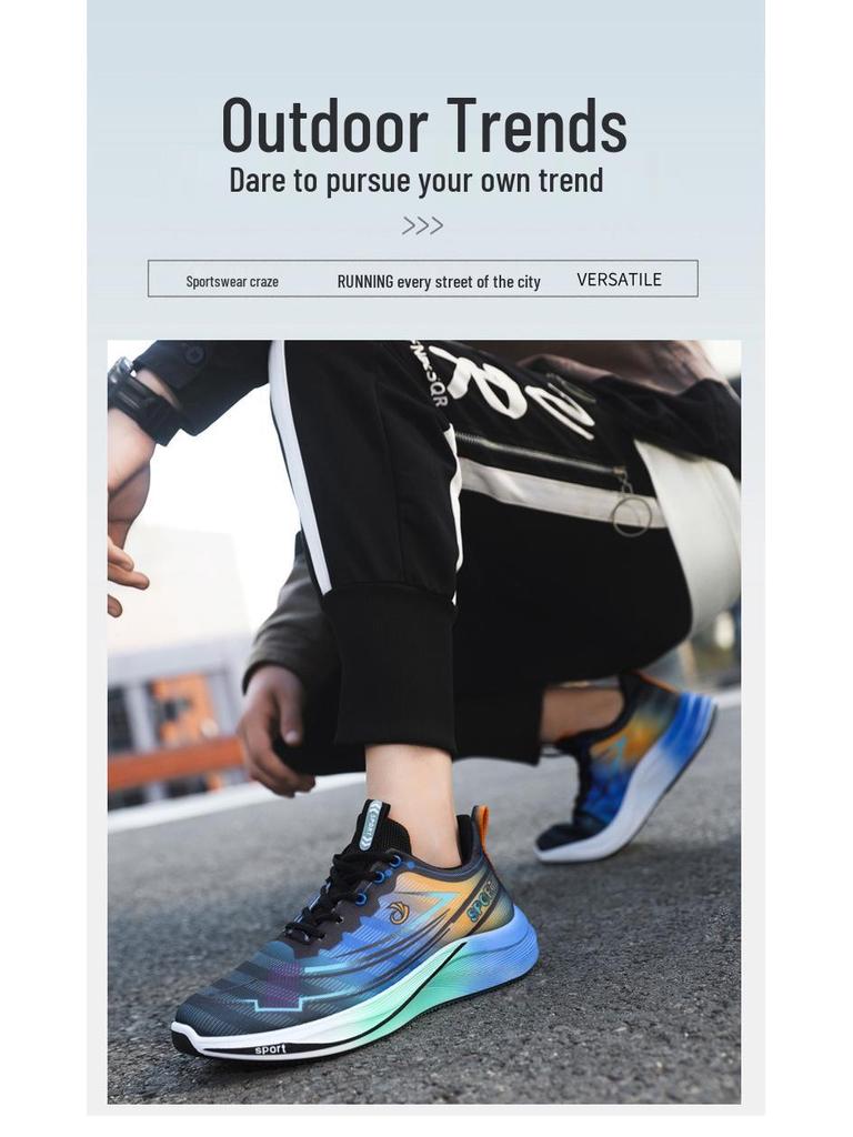 Men's Plus Size Shock-Absorbing Running Shoes - Fashionable Autumn/Winter Casual Sports Footwear