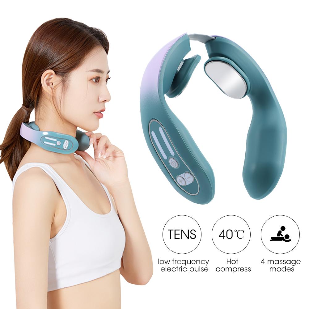 Portable Cervical Massager Neck Care Device Shoulder Cervical Low Frequency Pulse Massage Constant Temperature Hot Compress